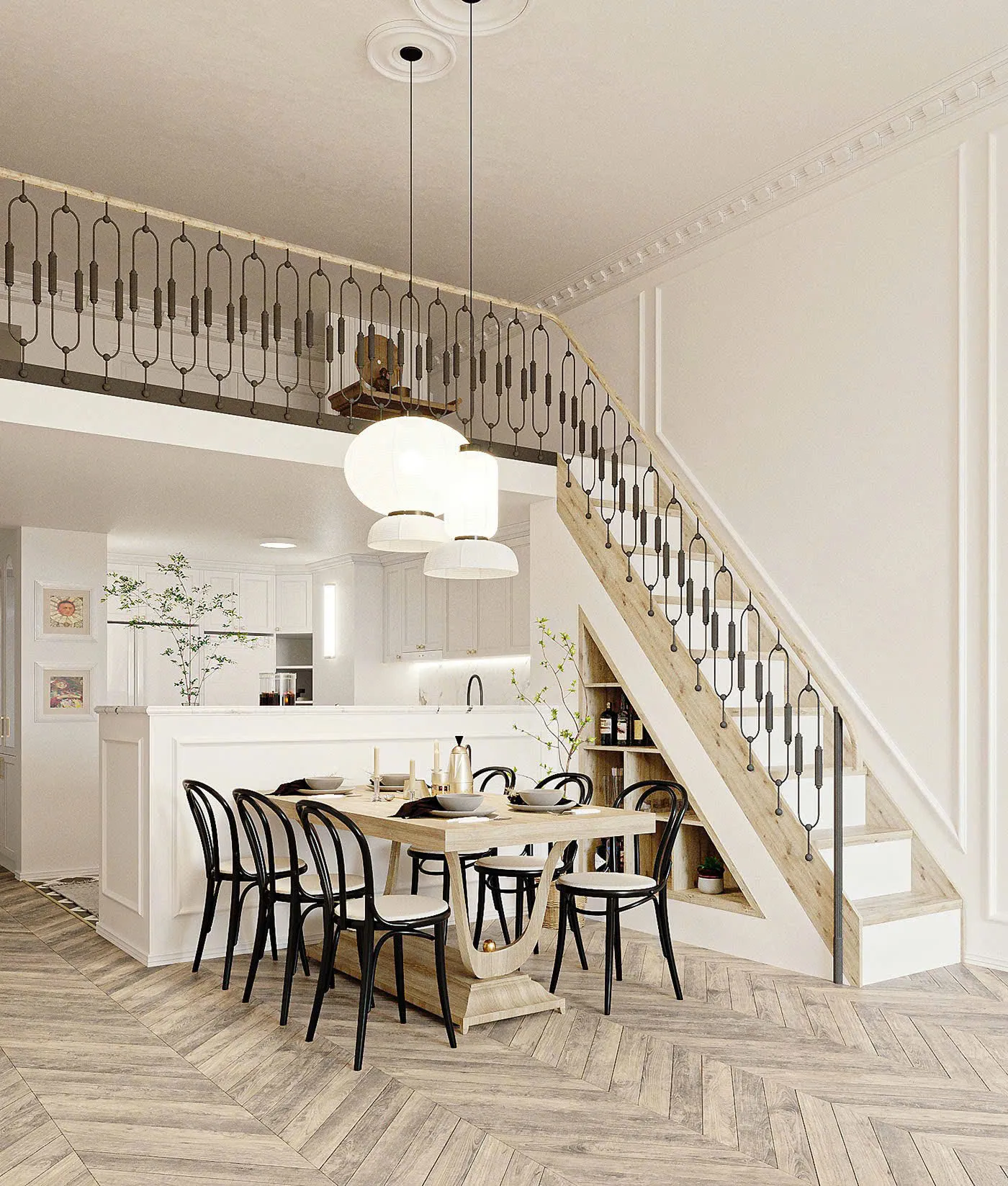 thi công nội thất nhà phố 55 m2